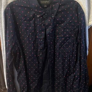 Banana Republic Dark Blue Shirt with Red flowers